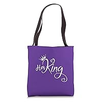 Her King, His Queen, King and Queen, Couples, Matching Cute Tote Bag