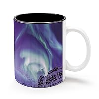 Aurora Polaris Ceramic Mug Cup Black Interior Coffee Cup Drinking Cup Tea Cups with Handle