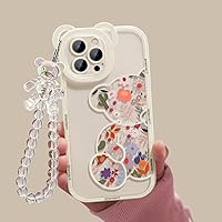 CHILZO Cute Flower Transparent Hang Phone Chain Silicone Case for iPhone 14 13 12 11 Pro Max XR XS Clear Soft Cover,A,for iPhone 13