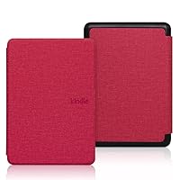 Case for 6.8'' Kindle Paperwhite 11th Generation 2021-Premium Lightweight PU Leather Book Cover with Auto Wake/Sleep for Amazon Kindle Paperwhite 2021 Signature Edition E-Reader,Solid Color,red