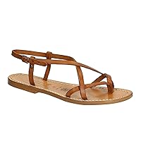 Gianluca - L'artigiano del cuoio Women's leather sandals Handmade in Italy in vintage cuir
