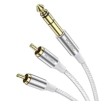 MOSWAG 1/4 inch TRS to Dual RCA Audio Cable,Gold Plated Copper Shell Heavy Duty 6.35mm 1/4 inch Male TRS to 2 RCA Male Stereo Audio Y Splitter Cable