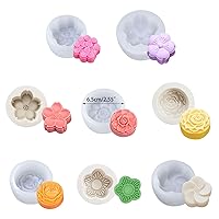 Mooncake Mold,Chocolate Silicone Molds,Mooncake Moulds Silicone Chocolate Moulds Baking Tool Baking Accessories Flowers Shaped 8 Styles Gifts for Baking Lovers