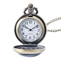 YANGPING-Pocket Watch Pocket Watch Antique Brozne Style Doctor Who Necklace Vintage Long Chain Pendant Pocket Watch Men Women Vintage Cool Small Gift Retro Punk BMZDHB-1