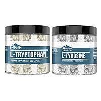 L-Tryptophan & L-Tyrosine Capsule Bundle, 200 Capsules Each, Pure & Undiluted