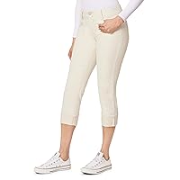 WallFlower Women's Luscious Curvy Twill 23.5'' Crop Mid-Rise Juniors (Available in Plus)