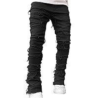 Workout Yoga Trousers Pants for Man Fall Winter Denim Western Ripped Cardigan Trousers Pants Mens 2024