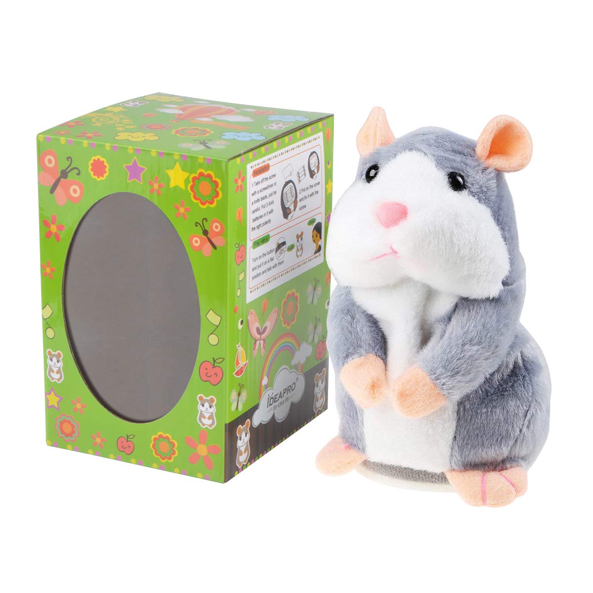Talking Hamster Plush Toy, Repeat What You Say Funny Kids Stuffed Toys, Talking Record Plush Interactive Toys for, Birthday Gift Kids Early Learning