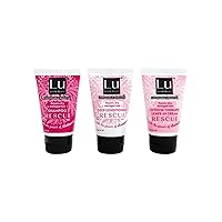 RESCUE Travel Size Collection: Impossible Keratin Anti-Frizz Shampoo + Conditioner + Leave-In Cream for Dry, Damaged Hair (1 oz bottles)