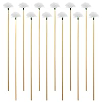 TXIN 12 Pieces Goose Feather Ear Pick, Bamboo Handle Ear Wax Remover, Ear Picker Cleaner, Ear Curette Cleaning Stick, Wood Earwax Removal Tool for Adult Men Women Ear Care Supplies