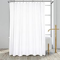 N&Y HOME 84 inch Extra Wide Fabric Shower Curtain or Liner, Hotel Quality, Washable, Water Repellent Bathroom Curtains with Grommets, White, 84x72 inches