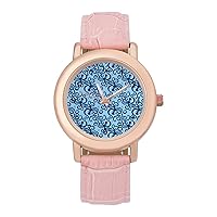 Sea Pattern with O-ctopus Classic Watches for Women Funny Graphic Pink Girls Watch Easy to Read