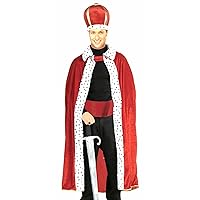 Forum Novelties Men's King Robe and Crown Set, Red, One Size