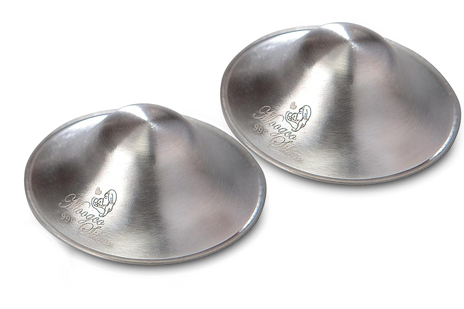 The Original Silver Nursing Cups - 999k Silver Cups - Nipple Shields for Nursing Newborn - Newborn Essentials Must Haves - Nipple Covers Breastfeeding - 999 Silver