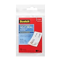 Scotch Repositionable Self-Seal Laminating 2.4 x 3.8 Inches Pouch, Business Card Size, 10 Pouches LSR851-10G)