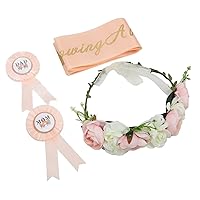 Mom to Be Baby Shower Sash Decorations,Baby Shower Tiara Baby Shower Strap Badge Eternal Wreath Floral Headpiece Set Decoration Photo Props for Baby Shower Party, mom to be sash and Tiara Baby s