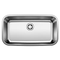 BLANCO, Stainless Steel 441024 STELLAR Super Single Undermount Kitchen Sink, 28