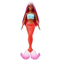 Barbie Mermaid Dolls with Fantasy Hair and Headband Accessories, Mermaid Toys with Shell-Inspired Bodices and Colorful Tails