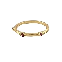 El Joyero Faceted Cut Natural Tourmaline. Round Shape Gold Plated Gemstone Brass Vintage Ring Jewelry