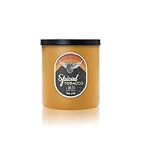 Manly Indulgence Spiced Tobacco Scented Jar Candle for Men, 2 Cotton Wick, All American Collection, Golden Yellow, 15 oz - Up to 60 Hours Burn, Soy Blend Wax, USA Poured