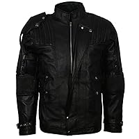 Men's Black Faux/Real Cosplay Leather Jacket