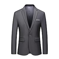 Long Suit Men Casual Single One Button Suit Solid Color Coat Heavy Duty Rain Gear for Men