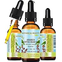 ARABICA COFFEE OIL Brazilian 100% Pure Roasted 0.33 Fl.oz- 10 ml. for Face, Skin, Hair, Lip, Nails Wrinkle Reducer Anti-Aging Face Oil by Botanical Beauty