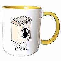 3dRose Image of Washing Machine with Text of Wash - Mugs (mug-377425-8)