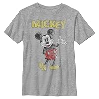 Disney Characters Sketchy Mickey Boy's Heather Crew Tee