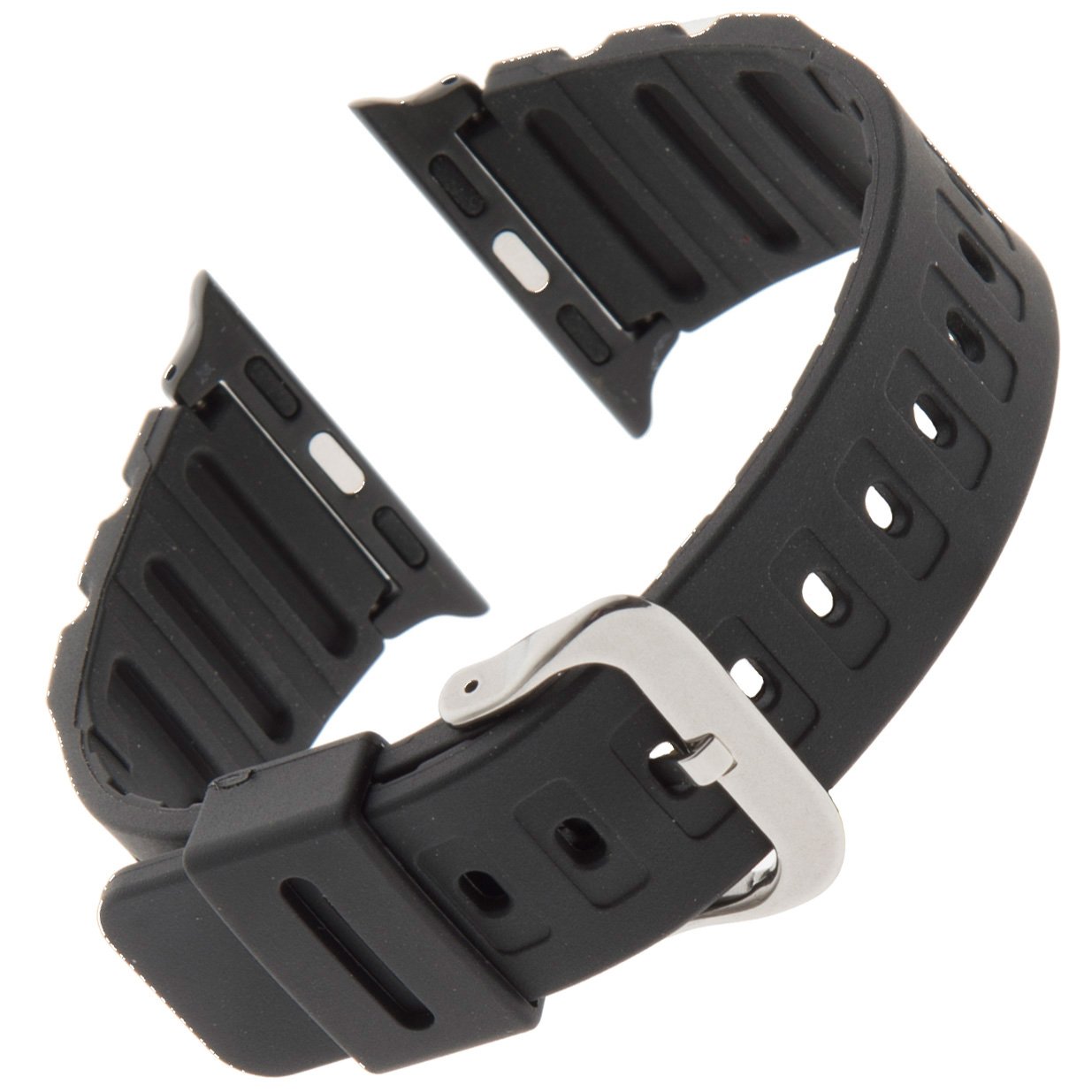Gilden Extra-Long Black Waterproof Polyurethane Smart Watch Band 017270-SMART, fits Apple Apple Watch