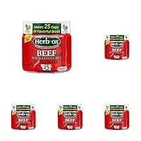HERB-OX Beef Bouillon Cubes, Beef Stock Seasoning, 25 Ct, 3.25 oz (Pack of 5)