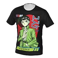 Anime Yuyu Hakusho Yusuke Urameshi T Shirt Man's Summer O-Neck Clothes Casual Short Sleeves Tee