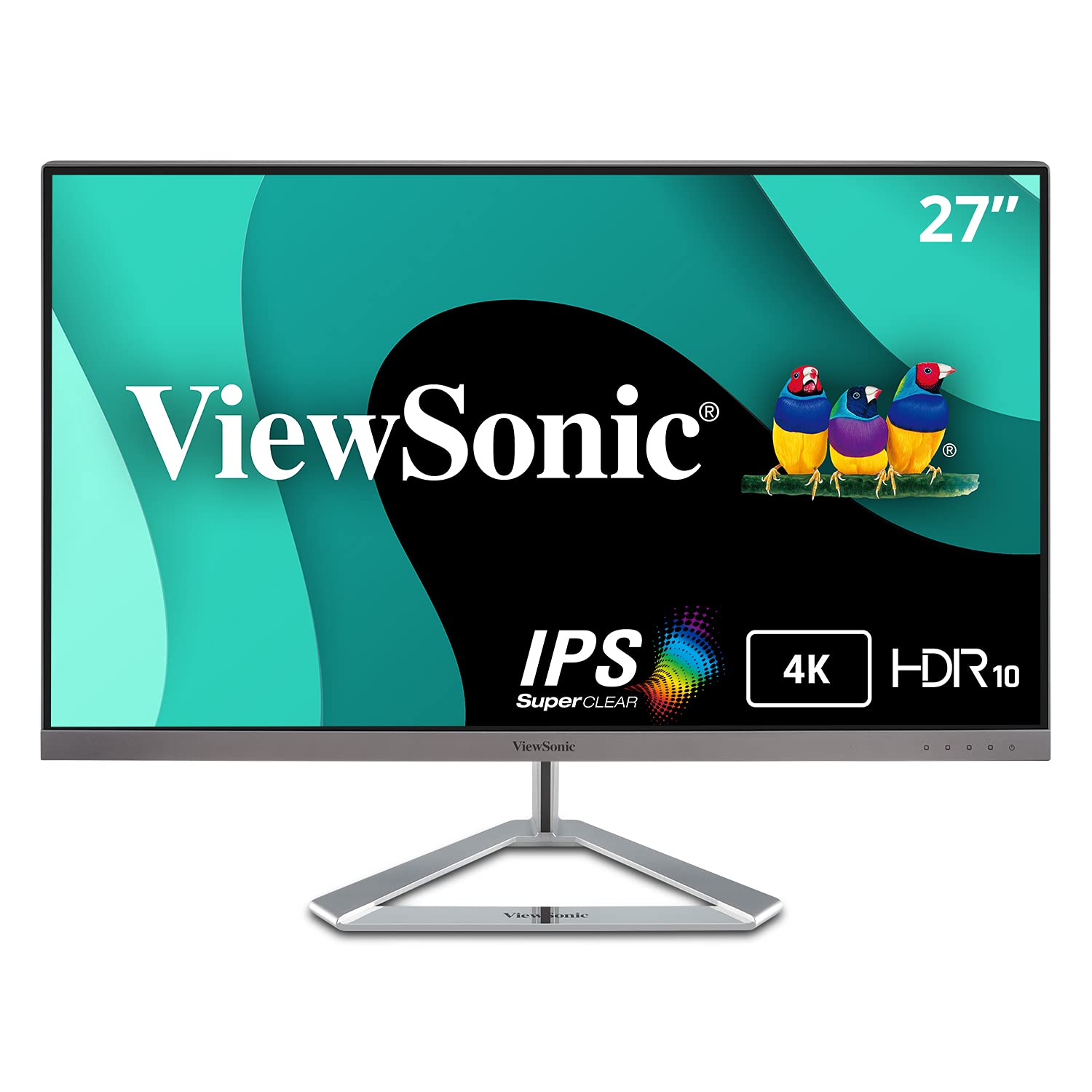 ViewSonic VX2776-4K-MHD 27 Inch 4K UHD Frameless IPS Monitor with HDR10 HDMI and DisplayPort for Home and Office (Renewed)