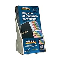 Tabbies 20 Pack with Display Rainbow Spanish Bible Indexing Tabs, Old & New Testaments, 90 Multi-Colored Tabs (58354)