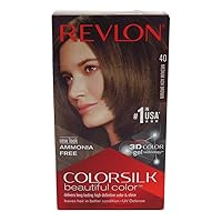 colorsilk Beautiful Color #40 Medium Ash Brown Revlon Hair Color 1 Application Unisex