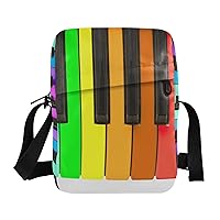 Rainbow Piano Keys Messenger Bag for Women Men Crossbody Shoulder Bag Satchel Bag Crossbody Small Shoulder Bag with Adjustable Strap for Workout Traveling Casual Cycling