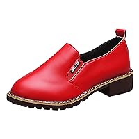 Women's Wide Width Flat Shoes for Women Casual Slip On Driving Loafers Comfortable Leather Outdoor Walking Flat Shoes