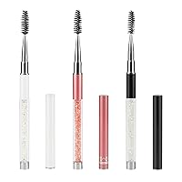 G2PLUS 3PCS Eyelash Brushes with Cap, Eye brow Brush, Eyelash Mascara Brushes Wands Applicator Makeup Tools for Travel