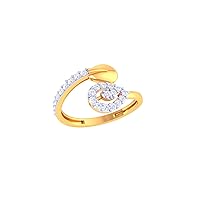 Jewels 14K Gold 0.24 Carat (H-I Color,SI2-I1 Clarity) Lab Created Diamond Buypass Ring