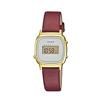 CASIO Women's Digital Watch LADY'S DIGITAL LA670WFL (la670wfl) (Red), gold