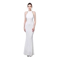 Womens Halter Mermaid Sequins Long Formal Evening Prom Homecoming Party Cocktail Dresses Bridal Gown