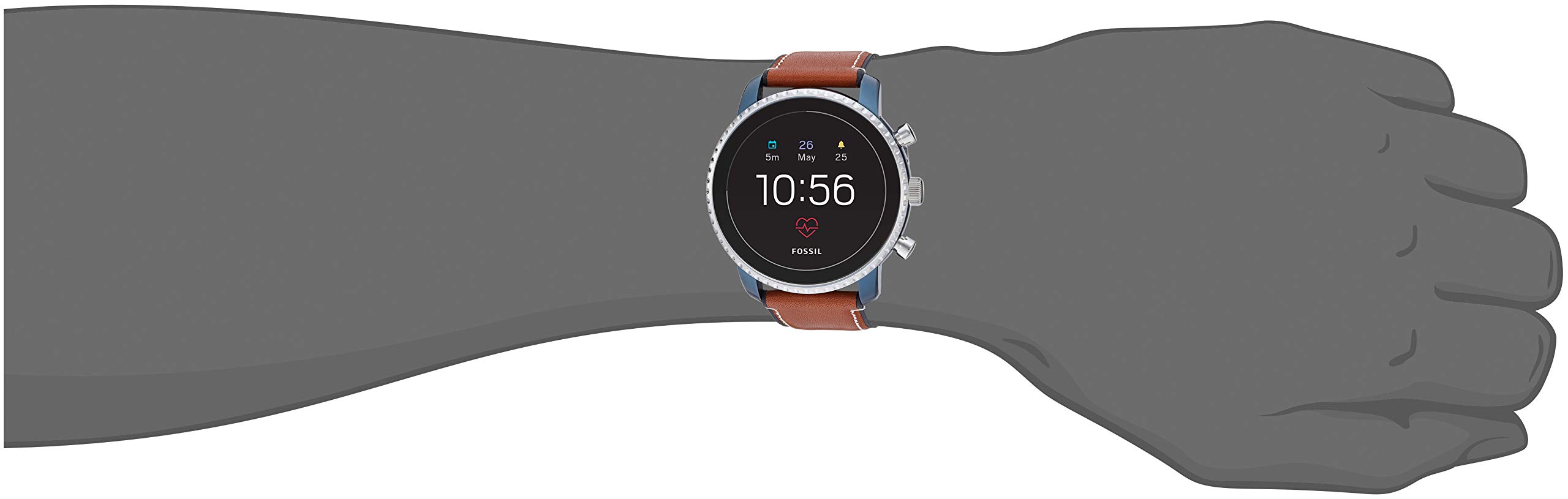 Fossil Men's Gen 4 Explorist HR Stainless Steel Touchscreen Smartwatch with Heart Rate, GPS, NFC, and Smartphone Notifications