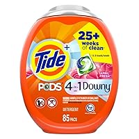 Tide PODS with Downy, Liquid Laundry Detergent Pacs, April Fresh, 85 count