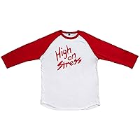 High On Stress White & Red Adult Raglan Shirt
