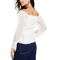 Q & A Womens Chiffon Off The Shoulder Blouse