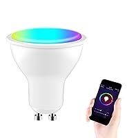 Gu10 LED WiFi Smart Bulb Color Changing Bulb 4W Dimmable Warm White 2700-6500k RGB Bulb, Support Amazon Alexa Echo and Google Home Voice Control