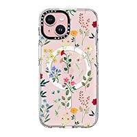 CASETiFY Clear Case for iPhone 15 [Not Yellowing / 6.6ft Drop Protection/Compatible with Magsafe] - Flower Prints - Spring Botanicals 2 - Clear