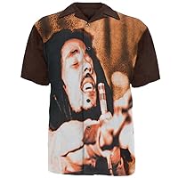 Bob Marley - Mens Jah Club Shirt Medium Brown
