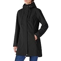 Outdoor Ventures Women's Lightweight Waterproof Fleece Lined Hooded Softshell Rain Jacket, Warm Windbreaker Long Coat