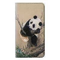 jjphonecase RW2210 Panda Fluffy Art Painting PU Leather Flip Case Cover for Samsung Galaxy A15 5G